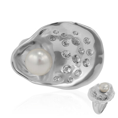 Bague en argent et Perle de culture d'eau douce