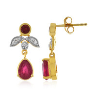 Boucles d'oreilles en argent et Rubis de Madagascar