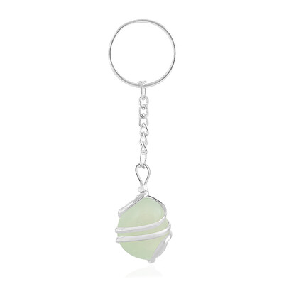 Porte-clé en laiton et Agate verte