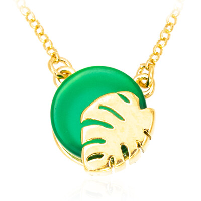 Collier en argent et Agate verte (dagen)