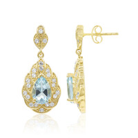 Boucles d'oreilles en argent et Topaze bleu ciel
