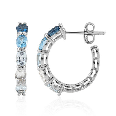 Boucles d'oreilles en argent et Topaze bleu de Londres