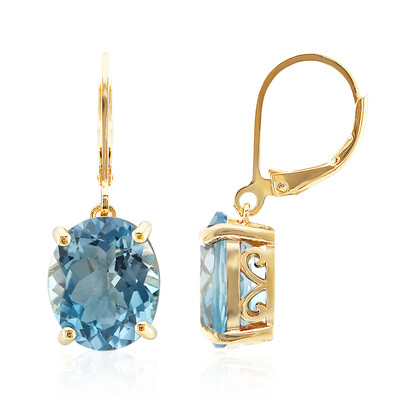 Boucles d'oreilles en argent et Topaze bleu ciel