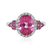 Bague en argent et Topaze rose