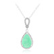 Collier en argent et Quartz vert pastel
