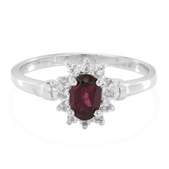 Bague en argent et Rhodolite du Brésil