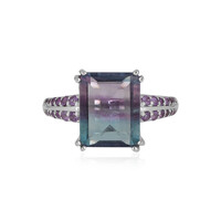 Bague en argent et Fluorite multicolore