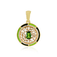 Pendentif en argent et Diopside de Russie