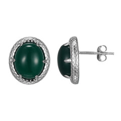 Boucles d'oreilles en argent et Agate verte