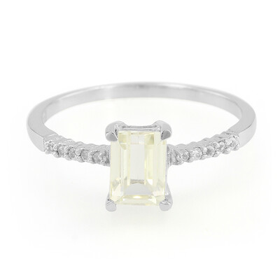 Bague en argent et Kunzite jaune canari