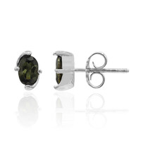 Boucles d'oreilles en argent et Tourmaline verte