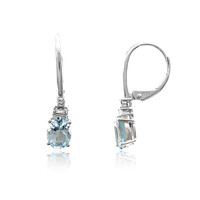 Boucles d'oreilles en or et Aigue-Marine du Brésil AAA (CIRARI)
