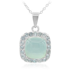 Collier en argent et Calcédoine lagune