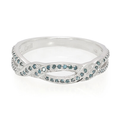Bague en argent et Diamant fantaisie
