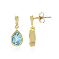 Boucles d'oreilles en argent et Topaze bleu ciel