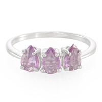 Bague en argent et Saphir pourpre de Ceylan non chauffé