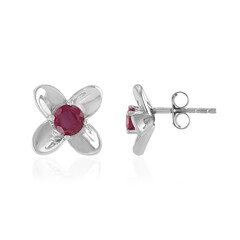 Boucles d'oreilles en argent et Rubis de Madagascar