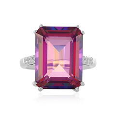 Bague en argent et Topaze mystique pourpre