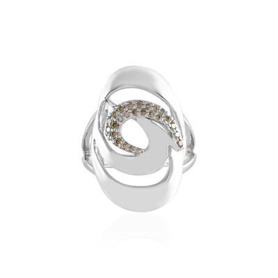 Bague en argent et Diamant champagne I3 (de Melo)
