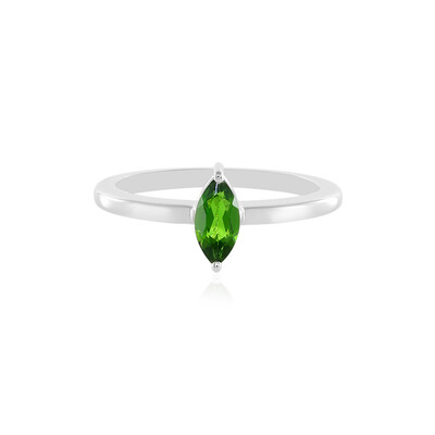 Bague en argent et Diopside de Russie