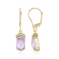 Boucles d'oreilles en or et Améthyste Rose de France (SUHANA)