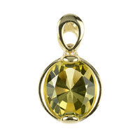 Pendentif en or et Citrine jaune citron