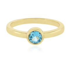 Bague en argent et Topaze bleu Suisse