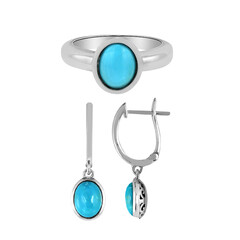 Bague en argent et Turquoise bleue de Mohavie
