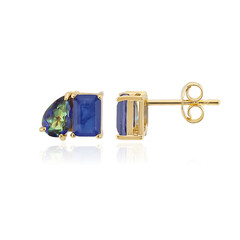 Boucles d'oreilles en argent et Quartz bleu marine