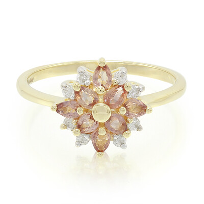 Bague en or et Saphir Padparadscha non chauffé