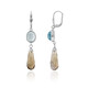 Boucles d'oreilles en argent et Quartz fumé (CUSTODANA)
