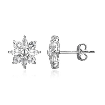 Boucles d'oreilles en argent et Topaze blanche