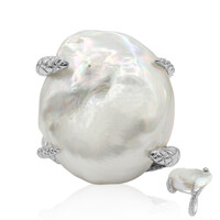 Bague en argent et Perle de culture d'eau douce (TPC)