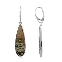 Boucles d'oreilles en argent et Jaspe Océan