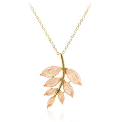 Collier en argent et Quartz pêche pastel