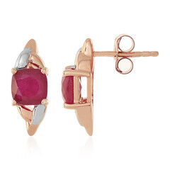 Boucles d'oreilles en argent et Rubis de Madagascar