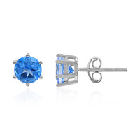Boucles d'oreilles en argent et Topaze Bleue Indigo