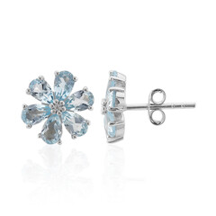Boucles d'oreilles en argent et Topaze bleu ciel