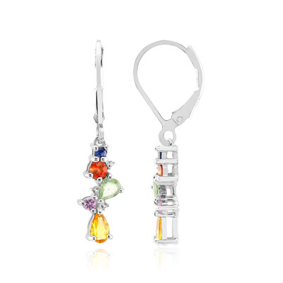 Boucles d'oreilles en argent et Saphir jaune