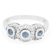 Bague en argent et Saphir bleu