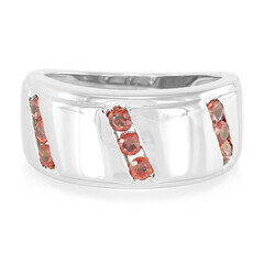 Bague pour homme en argent et Rubis rouge du soir