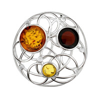 Pendentif en argent et Ambre baltique