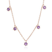 Collier en argent et Améthyste Rose de France