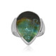 Bague en argent et Bois pétrifié opalisé (Bali Barong)