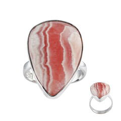 Bague en argent et Rhodochrosite (Bali Barong)