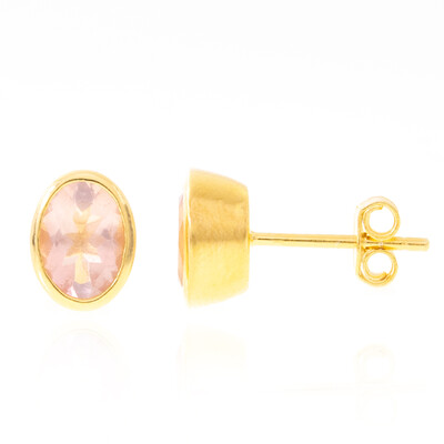 Boucles d'oreilles en argent et Quartz rose (MONOSONO COLLECTION)