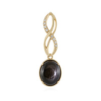 Pendentif en or et Saphir étoilé noir