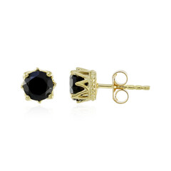 Boucles d'oreilles en argent et Spinelle noir