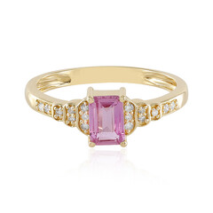 Bague en or et Saphir parme