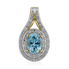 Pendentif en or et Tourmaline bleu pétrole